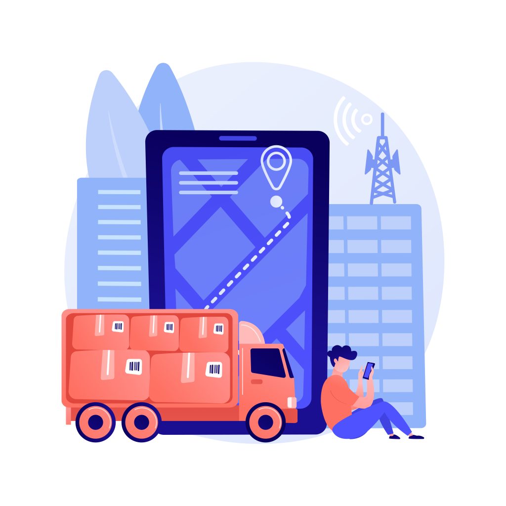 Post service tracking abstract concept vector illustration.